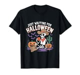 Just Waiting for Halloween Funny Skeleton Cowboy T-Shirt