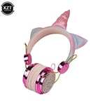 Mignon Licorne Filaire Casque avec Microphone Filles Musique Stéréo Casque Ordinateur Gamer Casque Cadeau pour Enfants