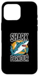 Coque pour iPhone 16 Pro Max Graphique d'aventure énergétique Shark Parkour