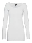 Vmmaxi My Ls Soft Long U-Neck Noos Tops T-shirts & Tops Long-sleeved White Vero Moda