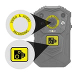 Yellow Body Camera Body Cam Video Recording Stickers CCTV Brifield BR1 BR3