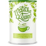 Matcha Ritual - Latte au thé vert Matcha enrichi en lait de coco, agropyre et herbe d’orge - Matcha de qualité supérieure pour la cérémonie du thé japonaise - 210 g de poudre