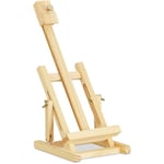 Relaxdays Chevalet de table, réglable en hauteur et en angles, petit modèle, pliable, support images, 37 cm, bois