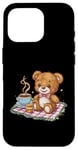 iPhone 16 Pro Cartoon teddy bear with honey and tea Case