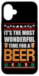 Coque pour iPhone 16 Plus It's The Most Wonderful Time For A Beer Funny Ugly Christmas