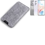 Felt case sleeve for Oppo A79 5G grey protection pouch