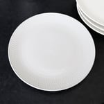 White Jewel Dinner Plates Set Of 4 Ceramic Geometric Diamond Glossy Tableware