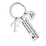 MADHAHEFU Thank You Gifts Retirement Farewell Appreciation Gifts Keychain Initial Gift For Coworker Leaving Gifts For Boss Employee With A Letter Pendant (F)