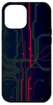 Coque pour iPhone 12 Pro Max Motif lignes de carte mère avec une superbe couleur rouge