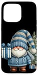 Coque pour iPhone 15 Pro Max Santa Gnome In Blue Christmas Sweaters For Women Funny Xmas