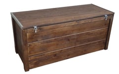 TOTAL WOOD 2012 Coffre de Rangement extérieur en Bois 100x40x45 cm, Couleur Noyer foncé avec Doublure intérieure, également sur Mesure