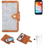 Felt Case + earphones for Ulefone Armor X7 Cover light grey