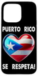 Coque pour iPhone 15 Pro Max Drapeau Porto Rico Se Respeta PR Cœur Boricua Unity