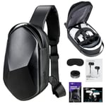 Oculus Quest 2 Case SARLAR Hard Chest Shoulder Backpack for Carrying Basic and Elite Version VR Gaming Headset and Touch Controllers Acessories, Bundled with In-Ear phones & Lens Protect Cover.