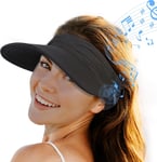 Sun Visor Hat Bluetooth Sport Headphones,Upf 80+ UV Sun Protection Visor Hats fo