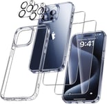 UniqueMe 5 in 1 for iPhone 15 Pro Max Case, [Never 15 pro max, Clear 