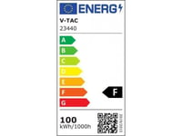 V-Tac Flomlys V-Tac Led-Projektor 100W 100Lm/W 1M Kabel Samsung Chip Sort Vt-44104 4000K 8700Lm 5 Års Garanti