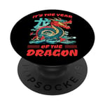 Graphique du Nouvel An chinois « It's the Year of the Dragon » PopSockets PopGrip Interchangeable