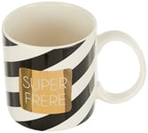 DRAEGER Paris | Mug Black & Gold Porcelaine Fine Super frère | Mug Original Idée Cadeau Ado, Frère, Famille, Ami, Collègue| Tasse à café avec Coffret Cadeau