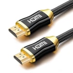 Cable Hdmi 4K,Cordon Hdmi 2.0 4K Ultra Hd Haut Debit 18Gbps Par Ethernet En Nylon Tresse Compatible Avec Fire Tv,Ethernet,Ps5,Xbox,Pc Ampli Tv 4K Ecran,2M