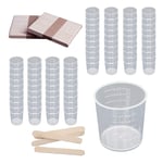 GZjiyu 80 Pcs Verre Doseur 30ml Becher Plastique Avec 80 Pcs Touillette Bois ...