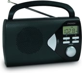 477205 Radio Reveil Am/Fm,Affichage Digital,Poignee Rabattable,Compacte,Secteur Ou Piles Couleur Noir