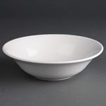 Olympia Athena Small Breakfast Bowls Set 153 mm/6 inch - 360 ml/12.75 oz (Pack of 12), White Vitrified Porcelain, Oatmeal Dishes, Microwave / Dishwasher Safe, Restaurant Café & Home Use, CC213