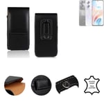 Leather belt pouch protective cover for Oppo A79 5G black Case Slim