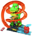 Hot Wheels City Car Track Set, T-Rex Blaze Battle Playset