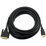 HDMI to DVI Cable 5M DVI-D 25 Pin (24+1pin) Dual Link HDMI PC Monitor TV Lead UK