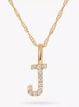 Edge of Ember 14ct Gold Diamond Initial Pendant Necklace