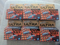 Nerf Bullets 6 Packs Of NERF ULTRA Darts  (20 per pack)  120 Darts Total New