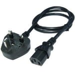 1.5 M Mains Iec C13 3 Amp Female Cable 3 Pin Plug Kettle Pc Tv Monitor Lead