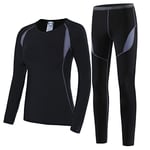 SAGUARO Ensemble de sous-Vêtements Thermiques Femme Base Layer sous-Vêtements Ski pour L'entraînement Randonnée Noir GR.42