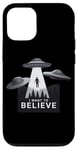 iPhone 12/12 Pro I Want to Believe UFO Alien Abduction Funny Alien Lover Area Case