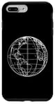 Coque pour iPhone 7 Plus/8 Plus World Globe Line Art Carte planète Terre Atlas Voyage