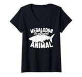 Womens Megalodon Is My Spirit Animal V-Neck T-Shirt