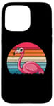 Coque pour iPhone 15 Pro Max Flamant rose rétro drôle flamant rose