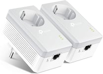 TL-PA4010P KIT Prise CPL 600Mbps, Homeplug AV2 600Mbps, Prise de Courant Intégrée, Boitier CPL, Brancher et Utiliser, Port Ethernet, CPL Fibre, OneMesh, Pas de Nouveaux Fils ni Perçage