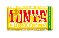 Tony's Chocolonely Milk Almond Honey Nougat Chocolate Bar - 180g, Milk Chocolate, Gift, Vegetarian - Belgian Fairtrade Chocolate