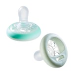 Tommee Tippee Sucette de nuit en forme de sein maternel, 0-6 mois avec technologie phosphorescente, Lot de 2