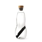 BLACK + BLUM EC002 Carafe with Charcoal Filter | Hand Blown Glass Water Jug with Ergonomic Design and Natural Cork Stopper + 1, 1 litre, Silicone Corked Lid