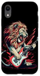 Coque pour iPhone XR Costume de lion à bascule avec guitare électrique