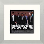 Lumartos, Vintage Reservoir of Dogs Poster Contemporary Home Decor Wall Art Watercolour Print, Matt Silver Frame, 10 x 10 Inches