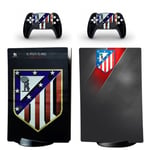 Atlético Madrid Noir Ps5 Sticker Skin Peau D'autocollant De Protection Pour Ps5 Playstation 5 Console Et 2 Contrôleurs