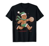 Gingerbread Man Playing Basketball - Christmas Sports Fun T-Shirt