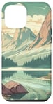 Coque pour iPhone 12 Pro Max Rocky Mountain Lake Vintage Paysage graphique