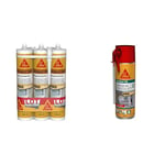 Sika SikaSeal-184 Maçonnerie, mastic acrylique haute performance pour joints d'étanchéité & Boom 128 Tout en un, Mousse polyuréthane expansive Spécial Moyen Format : Expansion 20L