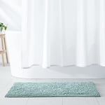 Amazon Basics Tapis de bain antidérapant à poils longs en microfibre, 86 x 53 cm, Salle de bain, Vert Écume de Mer