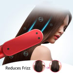 Electric Hair Brush USB Charging Hair Straightener Curler Comb Safe For Styling